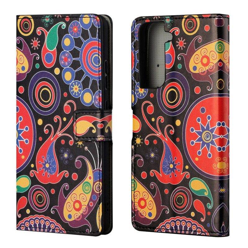 Folio-hoesje voor Samsung Galaxy S21 FE Galaxy-ontwerp