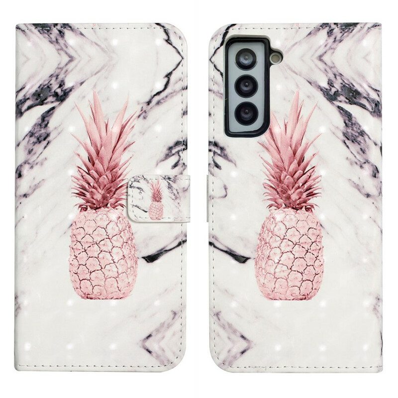 Folio-hoesje voor Samsung Galaxy S21 FE Lichte Vlek Ananas