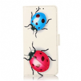 Folio-hoesje voor Samsung Galaxy S21 FE Lieveheersbeestjes