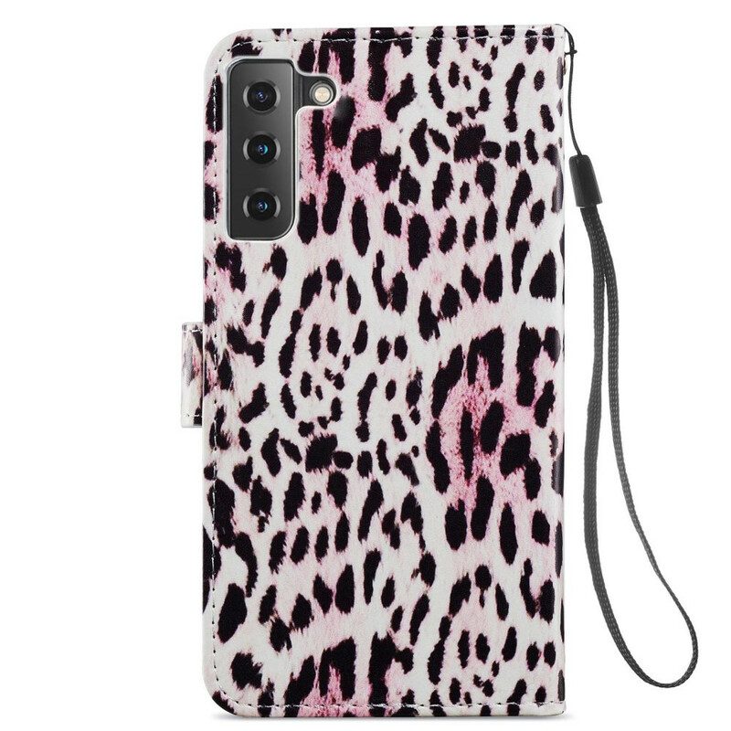 Folio-hoesje voor Samsung Galaxy S21 FE Luipaardprint