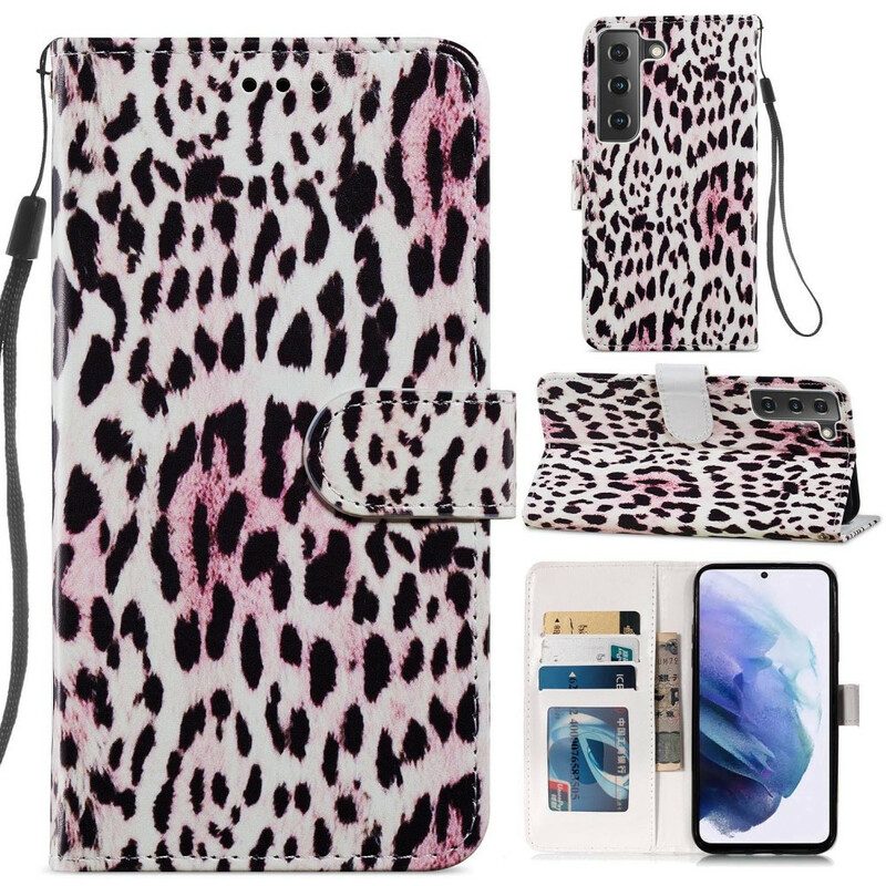 Folio-hoesje voor Samsung Galaxy S21 FE Luipaardprint