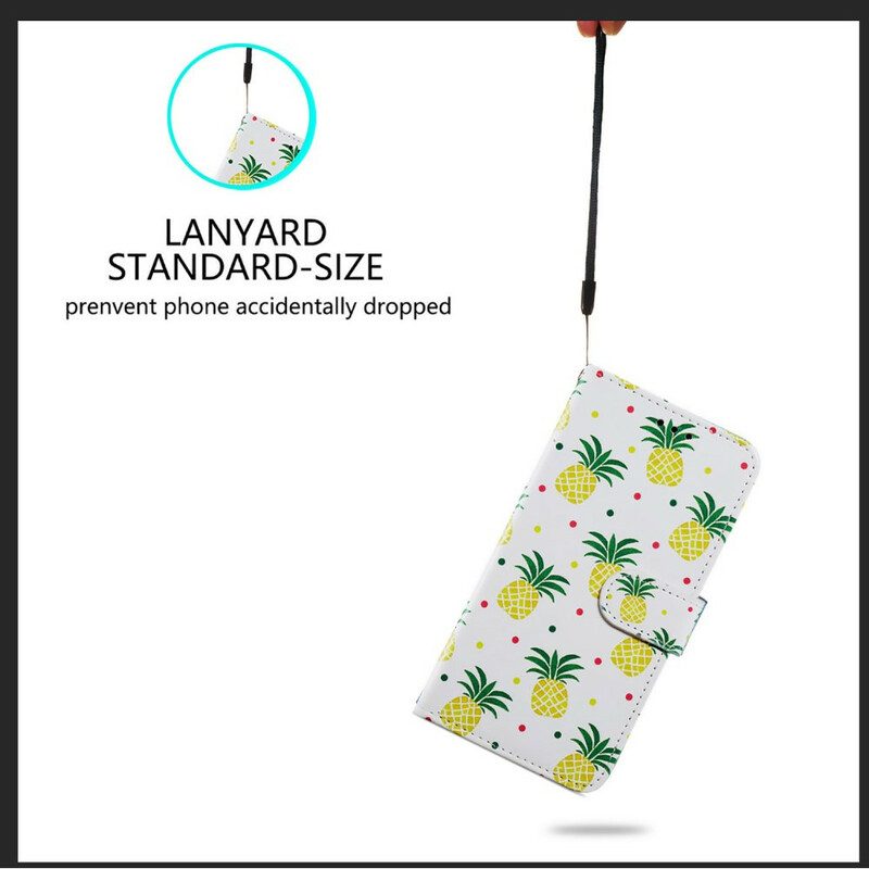 Folio-hoesje voor Samsung Galaxy S21 FE Meerdere Ananas