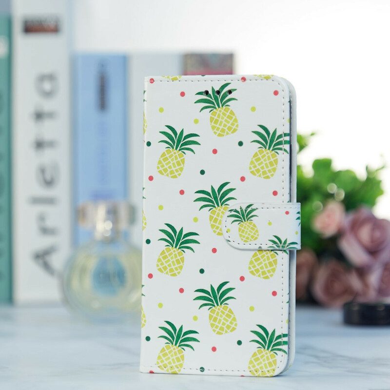 Folio-hoesje voor Samsung Galaxy S21 FE Meerdere Ananas