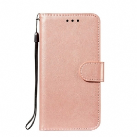 Folio-hoesje voor Samsung Galaxy S21 FE Met Ketting Effen Kleur Serie Strappy