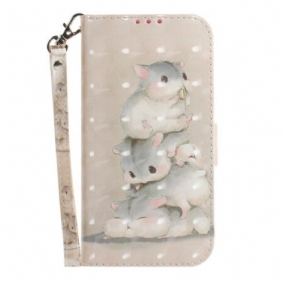 Folio-hoesje voor Samsung Galaxy S21 FE Met Ketting String Hamsters