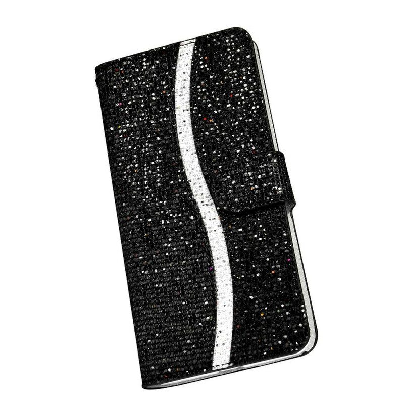 Folio-hoesje voor Samsung Galaxy S21 FE Pailletten S-ontwerp