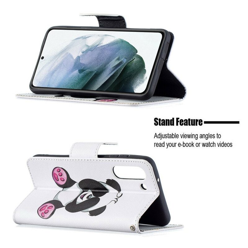 Folio-hoesje voor Samsung Galaxy S21 FE Panda-plezier