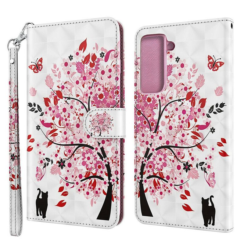 Folio-hoesje voor Samsung Galaxy S21 FE Roze Boom