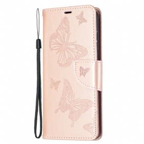 Folio-hoesje voor Samsung Galaxy S21 FE Vlinders Tijdens De Vlucht Met Lanyard