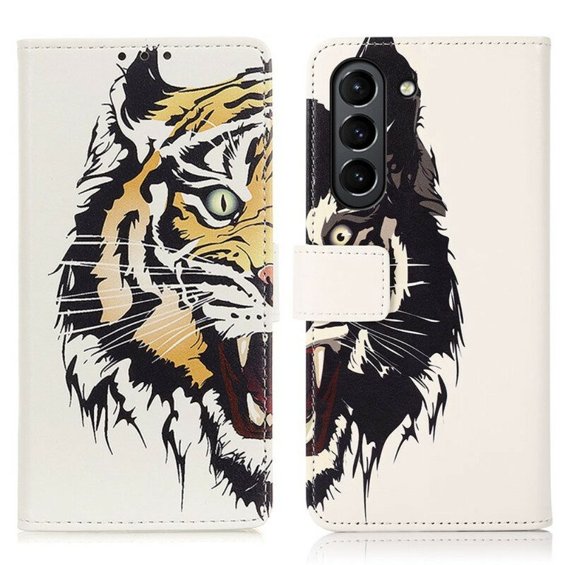 Folio-hoesje voor Samsung Galaxy S21 FE Woeste Tijger