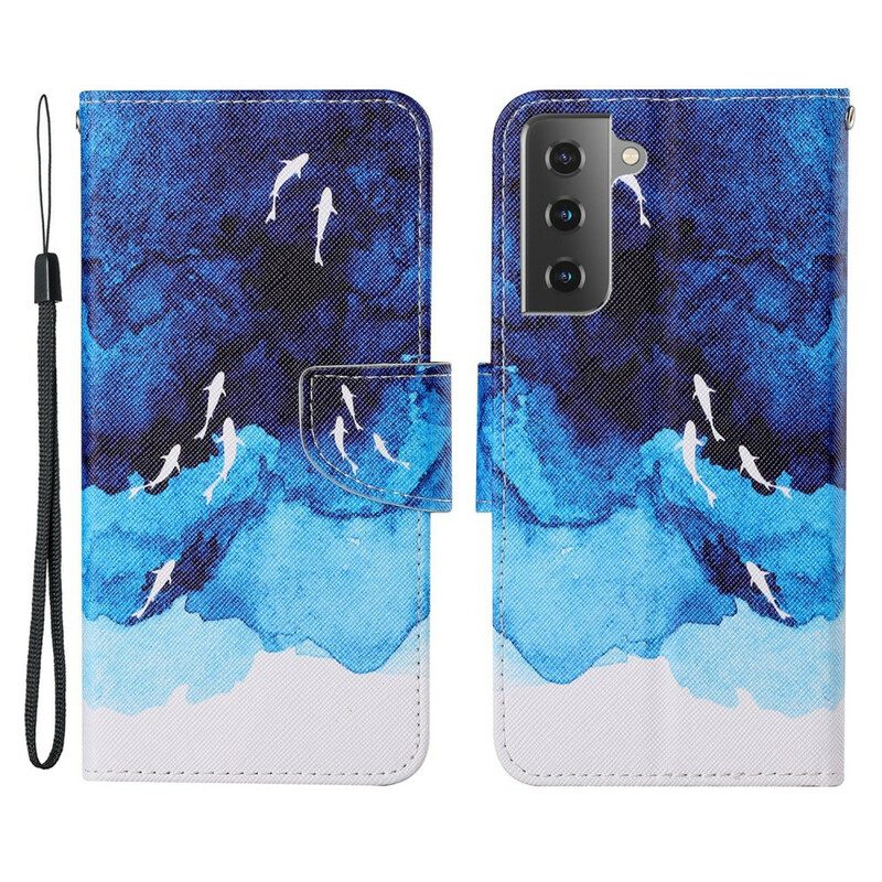 Folio-hoesje voor Samsung Galaxy S21 FE Zee Met String