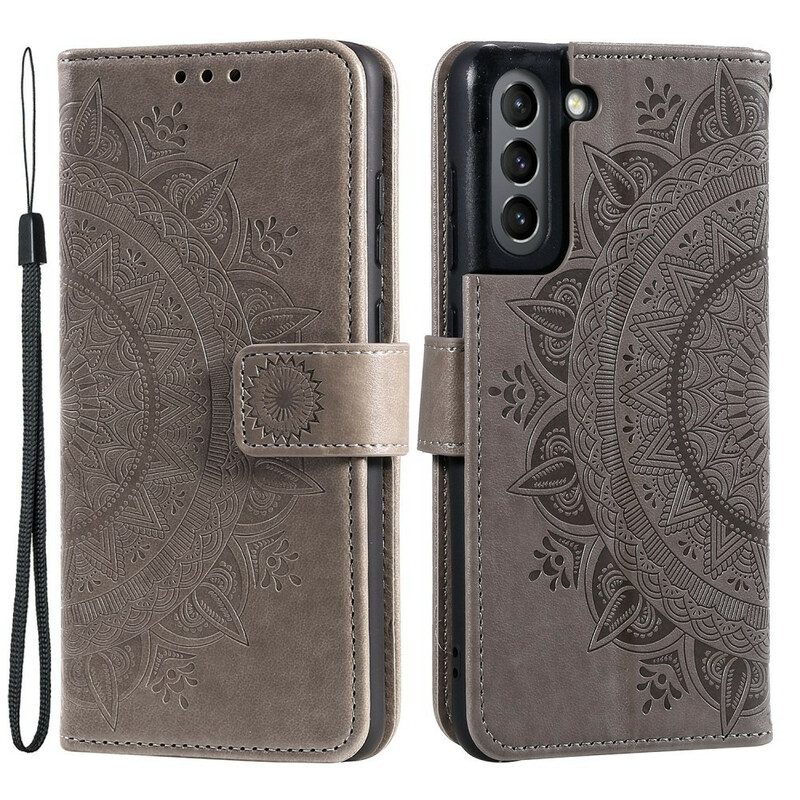 Folio-hoesje voor Samsung Galaxy S21 FE Zon Mandala