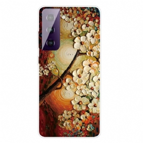 Hoesje voor Samsung Galaxy S21 FE Flexibele Bloemen