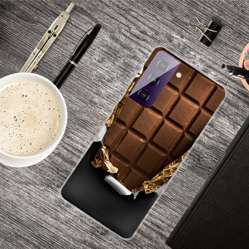 Hoesje voor Samsung Galaxy S21 FE Flexibele Chocolade