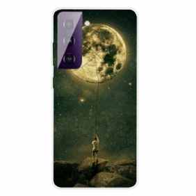 Hoesje voor Samsung Galaxy S21 FE Flexibele Maanman