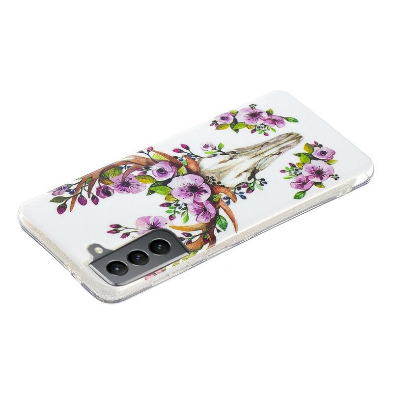 Hoesje voor Samsung Galaxy S21 FE Fluorescerende Bloemenelanden