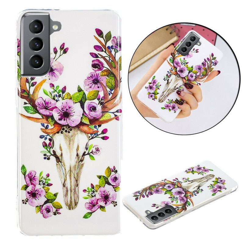 Hoesje voor Samsung Galaxy S21 FE Fluorescerende Bloemenelanden