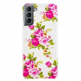 Hoesje voor Samsung Galaxy S21 FE Fluorescerende Vrijheidsbloemen