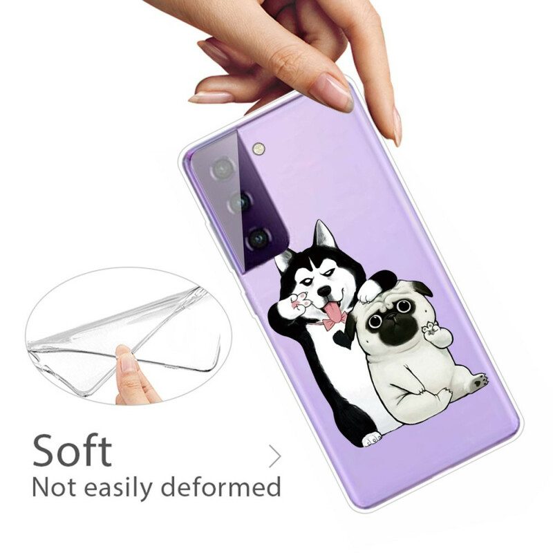 Hoesje voor Samsung Galaxy S21 FE Grappige Honden