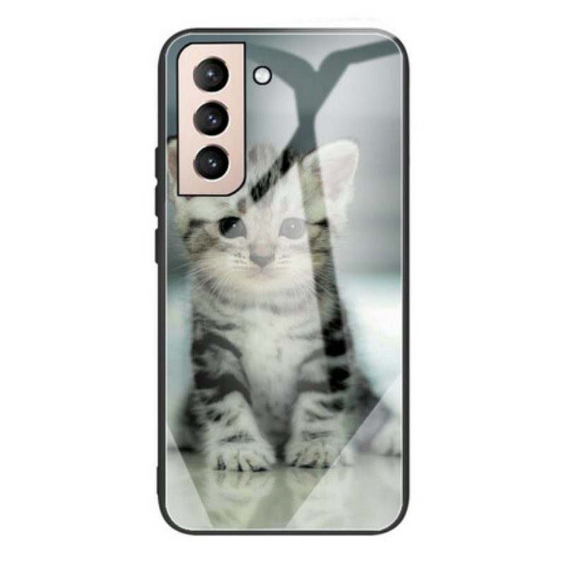 Hoesje voor Samsung Galaxy S21 FE Kitten Gehard Glas