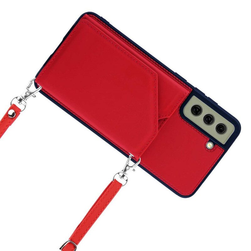 Hoesje voor Samsung Galaxy S21 FE Ondersteuning Voor Meerdere Kaarten Handsfree En Lanyard