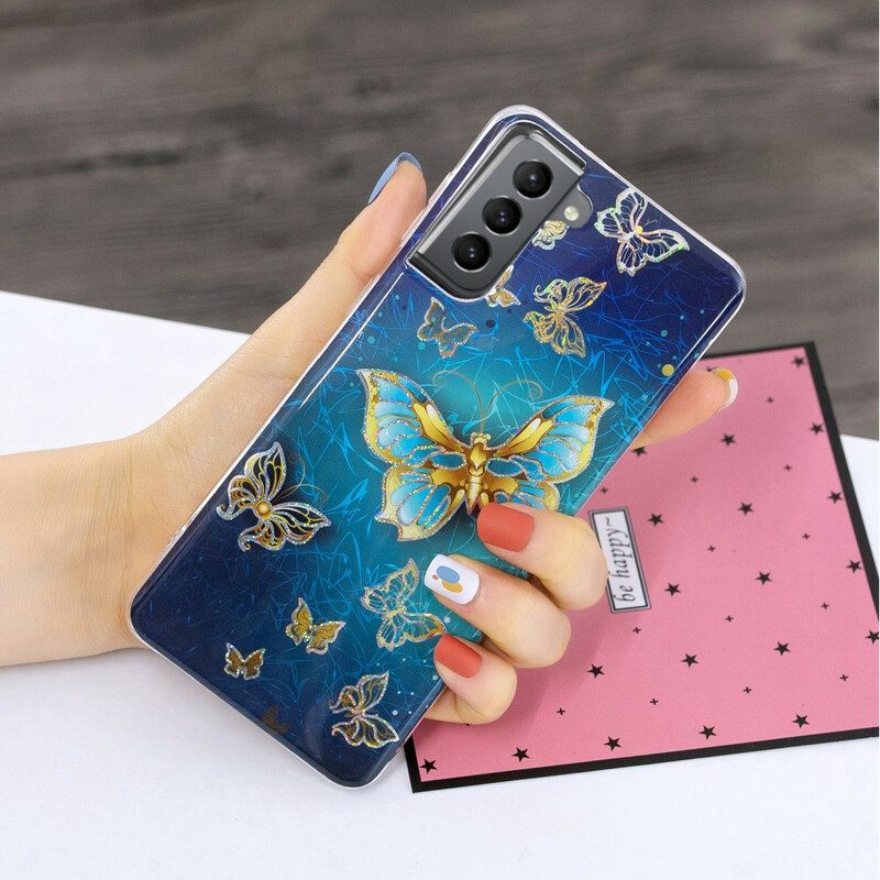 Hoesje voor Samsung Galaxy S21 FE Ontwerp Vlinders