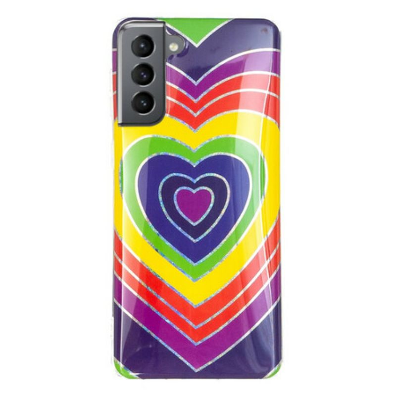 Hoesje voor Samsung Galaxy S21 FE Psychedelisch Hart