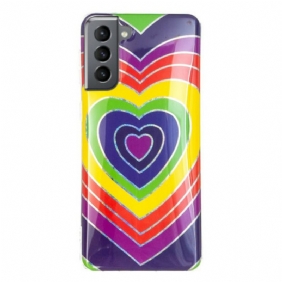 Hoesje voor Samsung Galaxy S21 FE Psychedelisch Hart