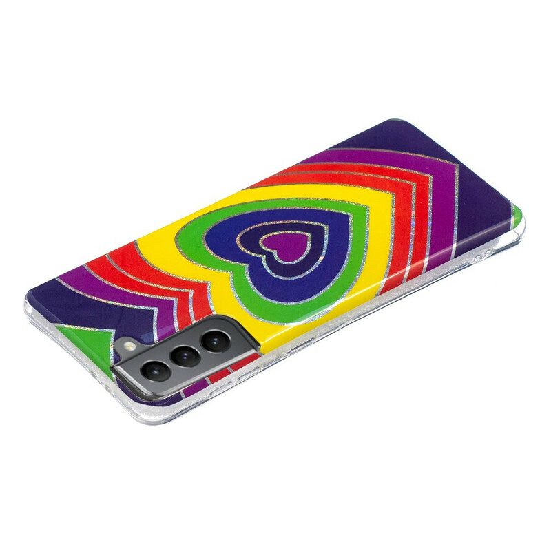 Hoesje voor Samsung Galaxy S21 FE Psychedelisch Hart