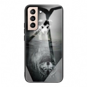 Hoesje voor Samsung Galaxy S21 FE Puppy Dream Gehard Glas