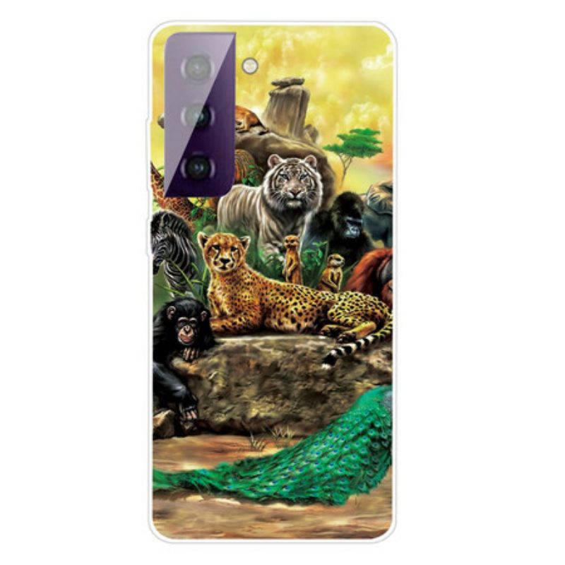 Hoesje voor Samsung Galaxy S21 FE Safari-dieren