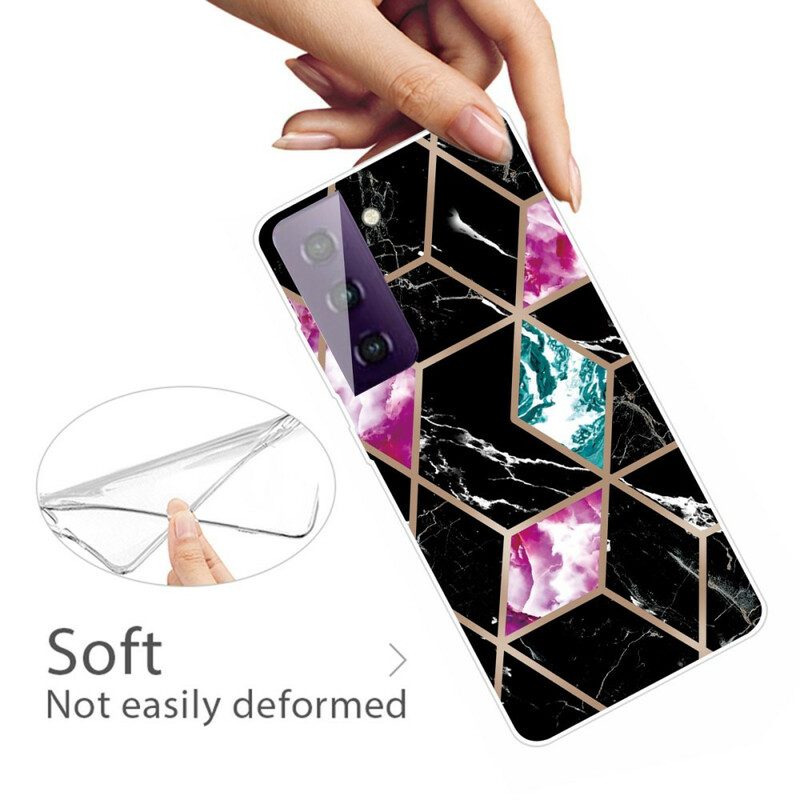 Hoesje voor Samsung Galaxy S21 FE Variabel Geometrisch Marmer