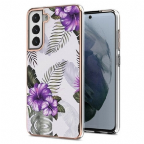 Hoesje voor Samsung Galaxy S21 FE Violette Bloemen