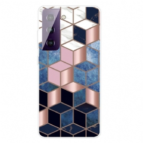 Hoesje voor Samsung Galaxy S21 FE Weiger Geometrisch Marmer