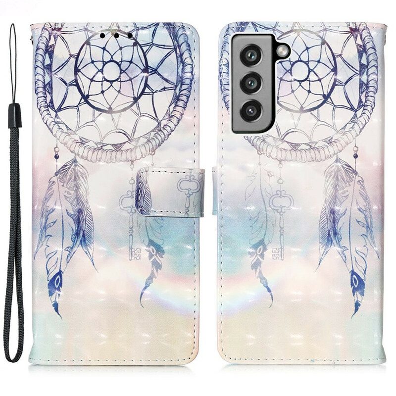 Leren Hoesje voor Samsung Galaxy S21 FE Aquarel Dromenvanger