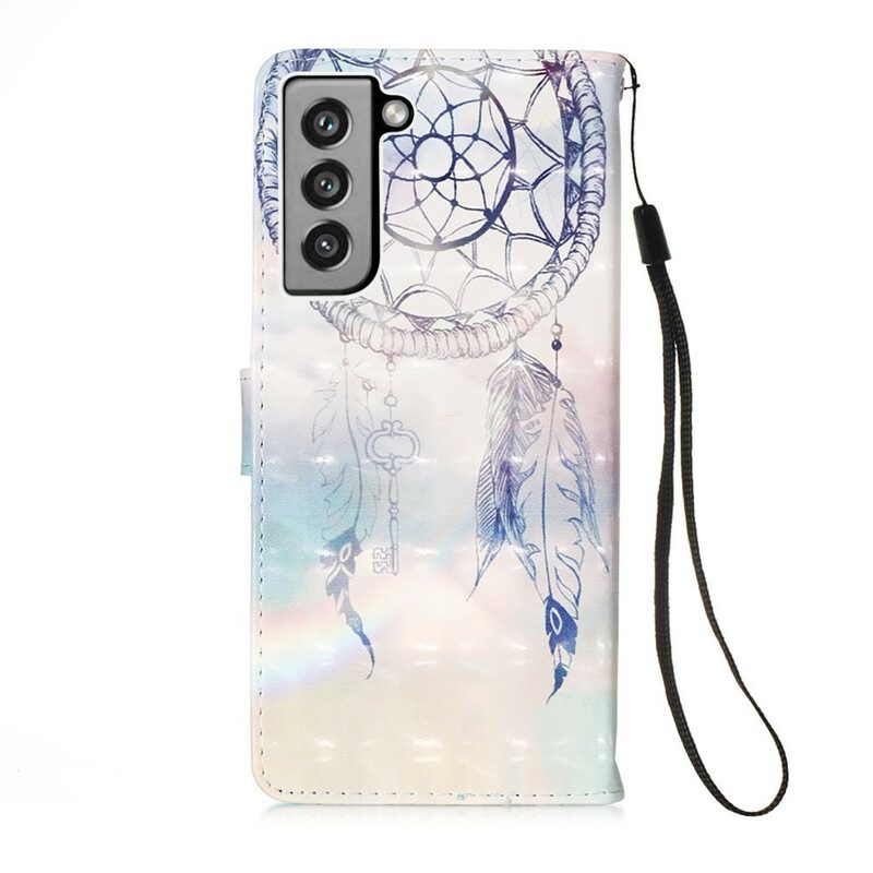 Leren Hoesje voor Samsung Galaxy S21 FE Aquarel Dromenvanger