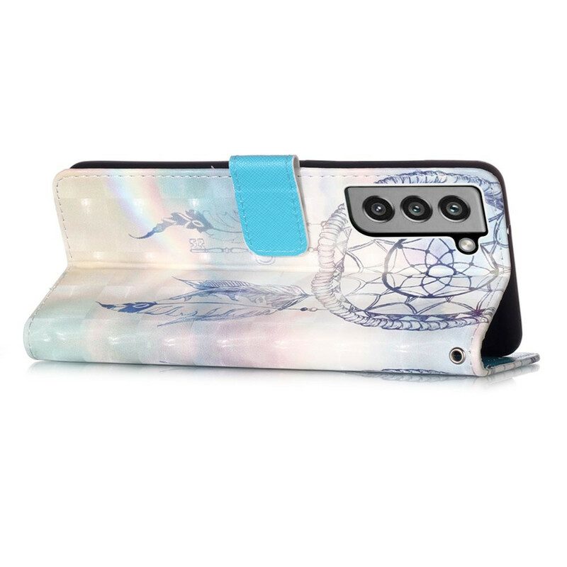 Leren Hoesje voor Samsung Galaxy S21 FE Aquarel Dromenvanger