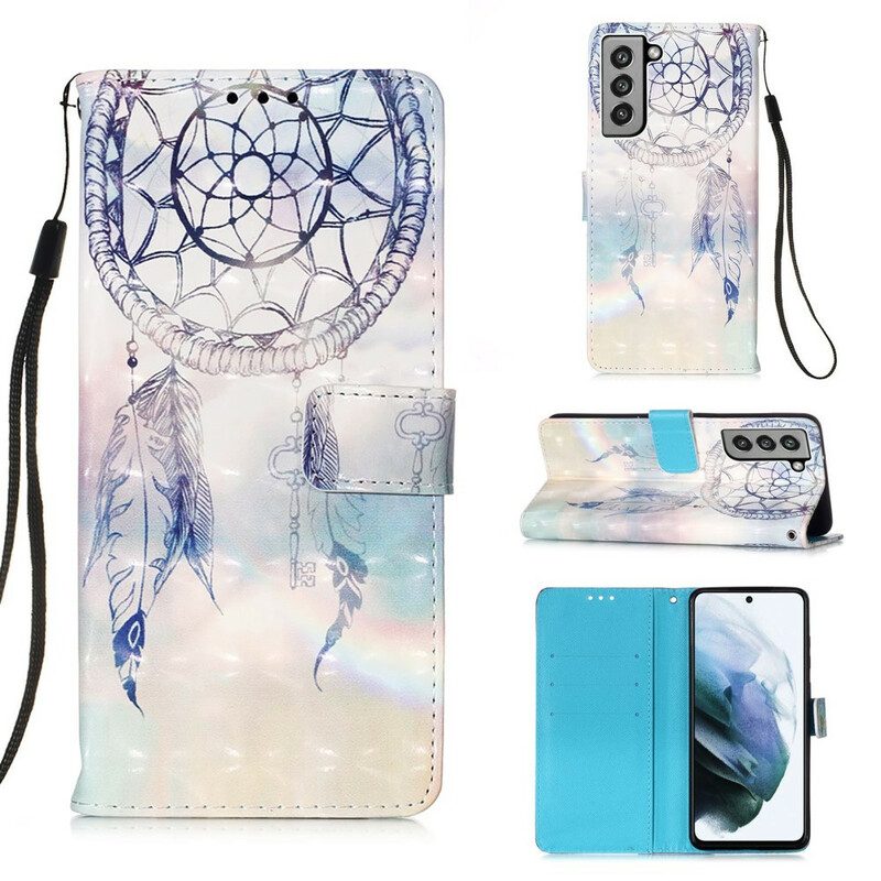 Leren Hoesje voor Samsung Galaxy S21 FE Aquarel Dromenvanger