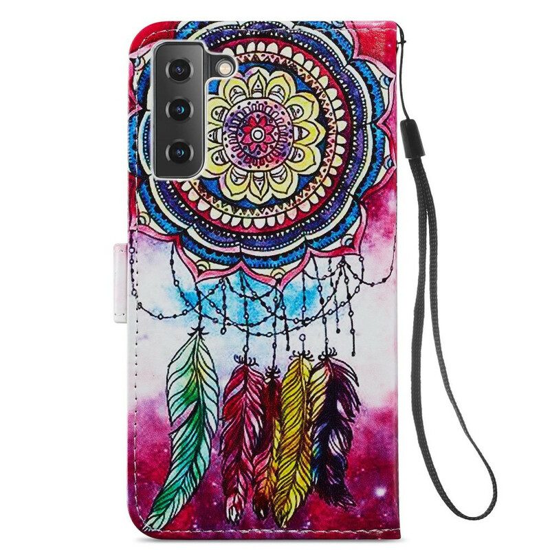 Leren Hoesje voor Samsung Galaxy S21 FE Artistieke Dromenvanger