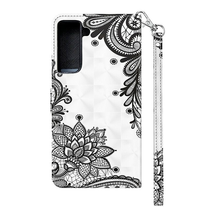 Leren Hoesje voor Samsung Galaxy S21 FE Chique Kant