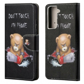 Leren Hoesje voor Samsung Galaxy S21 FE Gevaarlijke Beer