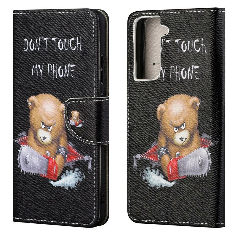 Leren Hoesje voor Samsung Galaxy S21 FE Gevaarlijke Beer