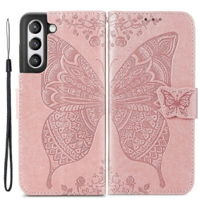 Leren Hoesje voor Samsung Galaxy S21 FE Halve Vlinders