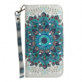 Leren Hoesje voor Samsung Galaxy S21 FE Met Ketting Meesterlijke Mandala Met Riem