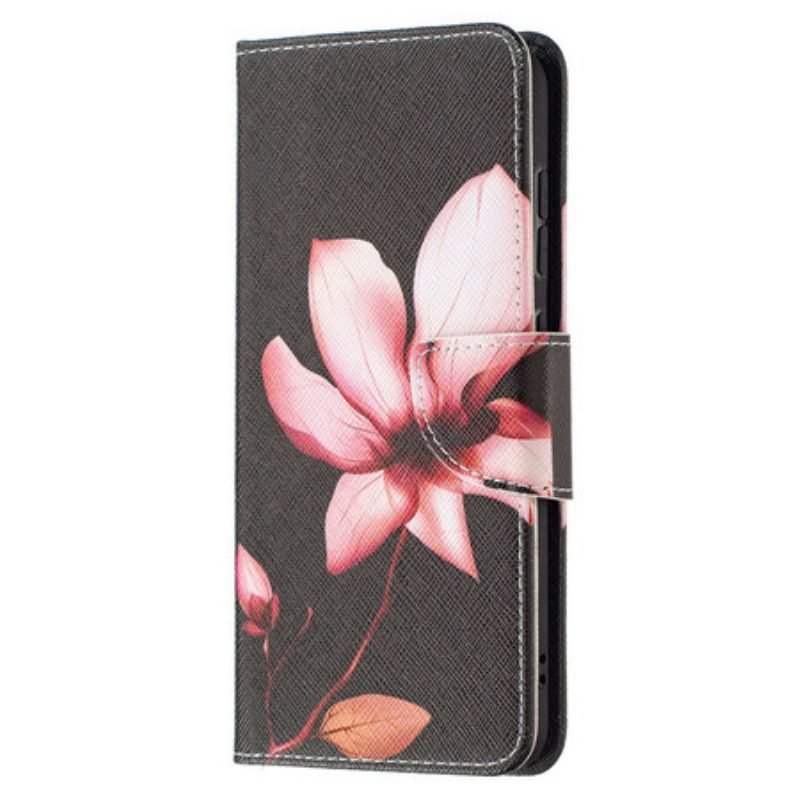 Leren Hoesje voor Samsung Galaxy S21 FE Roze Bloem