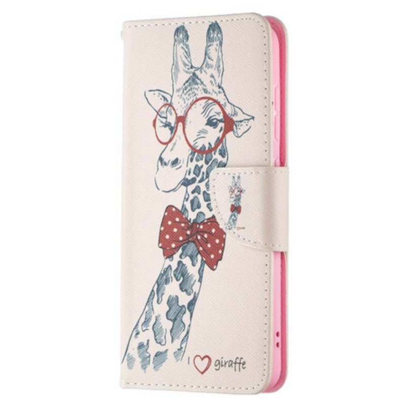 Leren Hoesje voor Samsung Galaxy S21 FE Slimme Giraf