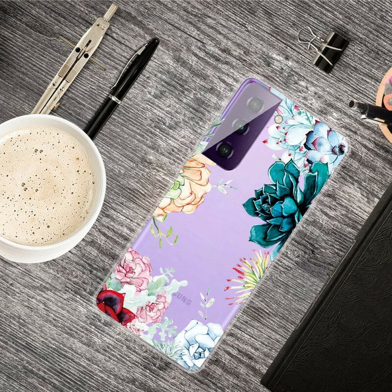 Telefoonhoesje voor Samsung Galaxy S21 FE Aquarel Bloemen