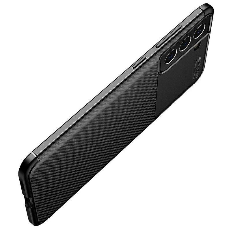 Telefoonhoesje voor Samsung Galaxy S21 FE Flexibele Koolstofvezeltextuur