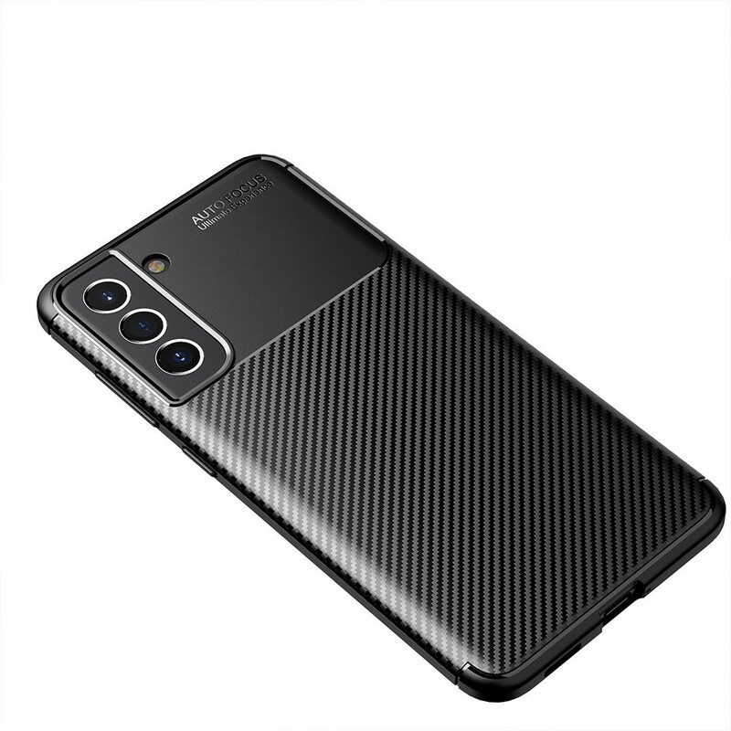 Telefoonhoesje voor Samsung Galaxy S21 FE Flexibele Koolstofvezeltextuur