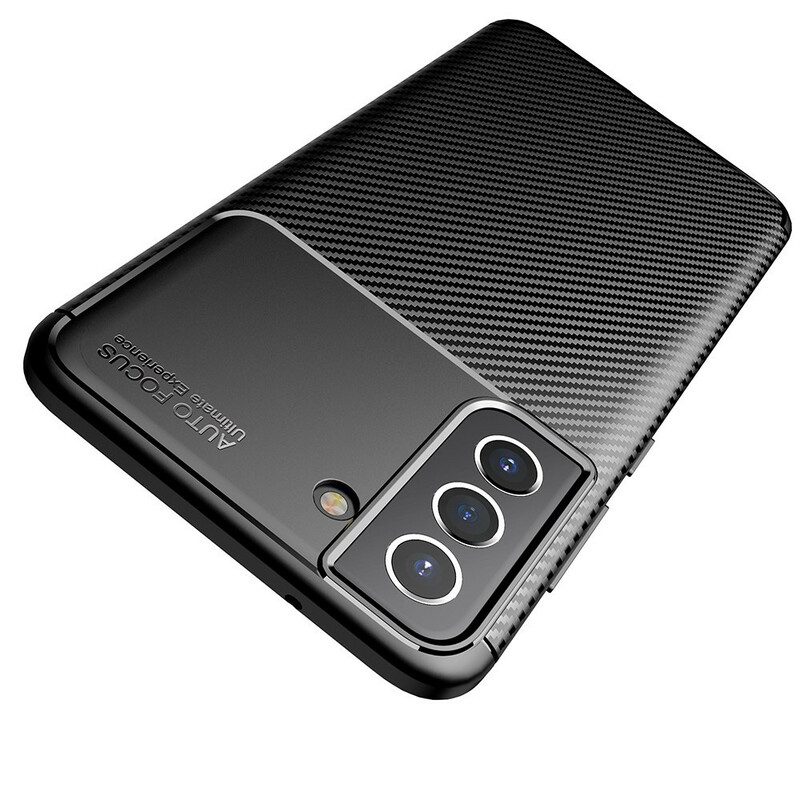 Telefoonhoesje voor Samsung Galaxy S21 FE Flexibele Koolstofvezeltextuur